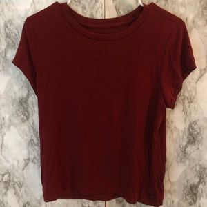 american eagle soft and sexy maroon t shirt